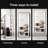 21 Inch Wide Full Black Led Wall Mounted Mirror With Dimming Function, Adjustable Floor Bracket, Three Color Temperatures 64 X Standing For Gym Equipment