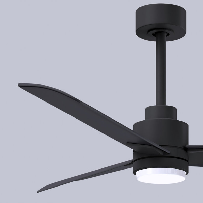 Ventilateur de plafond Alessandra, Noir mat, Noir mat, 42"