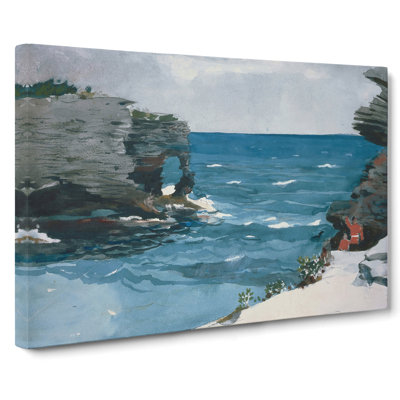 Rocky Shore Bermuda by Winslow Homer - Wrapped Canvas Painting