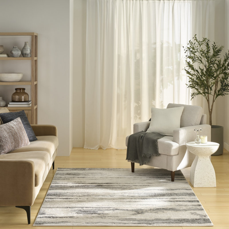 Wrought Studio™ Casson Grey Multicolor Modern Indoor Rug, Rectangle 3'11" x 5'11"