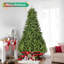 Arbre de Noël artificiel épinette vert 9 pi avec 2576 extrémités en PE et PVC, branches articulées, base en fer pliable