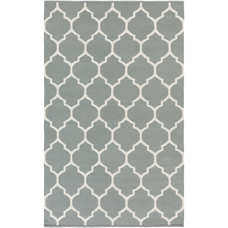 Tapis bleu clair en coton tissé à la main Bethy