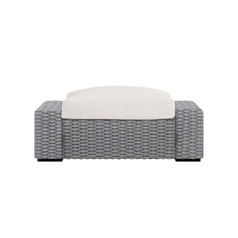 Capri Outdoor Ottoman with Cushion, White Sunbrella 6063-000