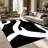 1PC Black and White Abstract Swirl Graphic area rugs for Living Room, Soft and Comfortable, Suitable for all seasons, easy-to-maintain, machine washable Indoor floor mat, Under Table Farmhouse suitable for dining table, bedroom entryway, kitchen,-129934813