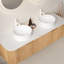 Meuble-lavabo double 60 po avec lavabos en céramique aspect pierre, façades de tiroir cannelées et plateau en marbre artificiel 60 po-972986699
