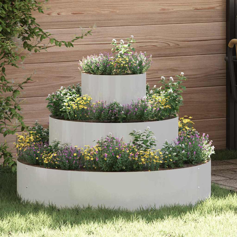 Garden Planter Silver 20 Cm Stainless Steel, 20cmH x 90cmW x 90cmD