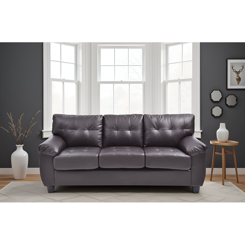 Rimouski Faux Leather Sofa, Cappuccino