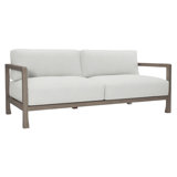 Tanah 80" Wide Outdoor Teak Patio Sofa with Cushions