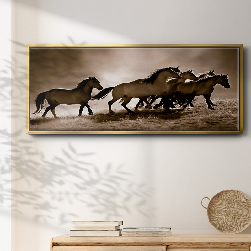 Chevaux sauvages - toile encadrée, H 8 po x l 20 po