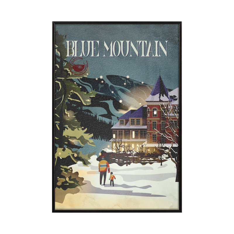 «Blue Mountain» par Simeng, reproduction d'art encadrée sous verre, Sans mat, H 15,5 po x l 10,5 po x P 1,5 po