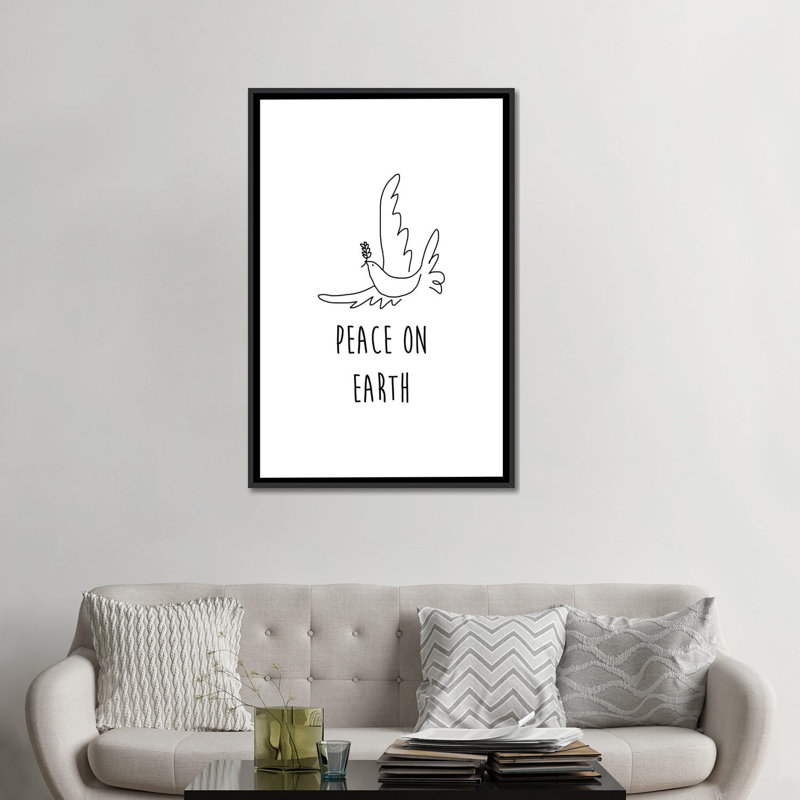 " Peace On Earth " by Orara Studio, 26" H x 18" W x 1.5" D, Black Framed Canvas, No Matte