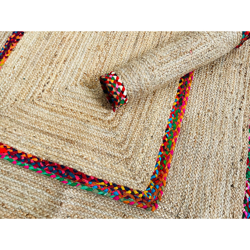 Eshanni Geometric Hand Braided Area Rug, Rectangle 75 x 135 cm