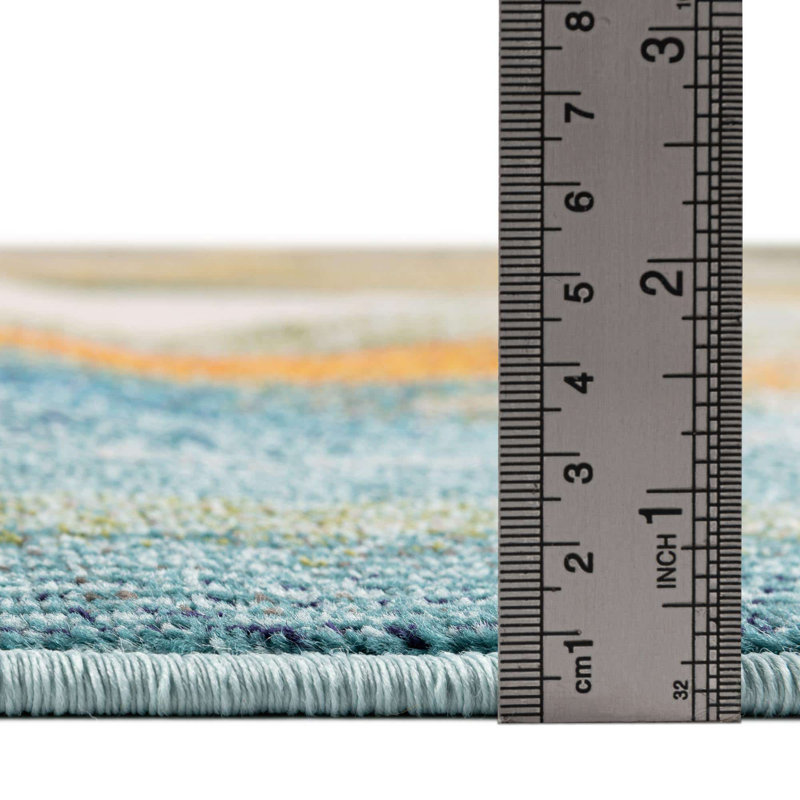 Ansela Washable Abstract Indoor Rug, Rectangle 7'10" x 10'