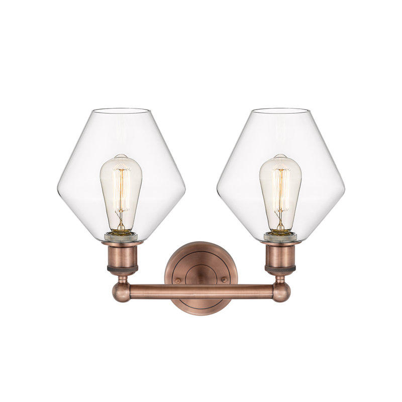 Éclairage pour meuble-lavabo à intensité variable 2 lumières Amylea, Clair, Cuivre antique