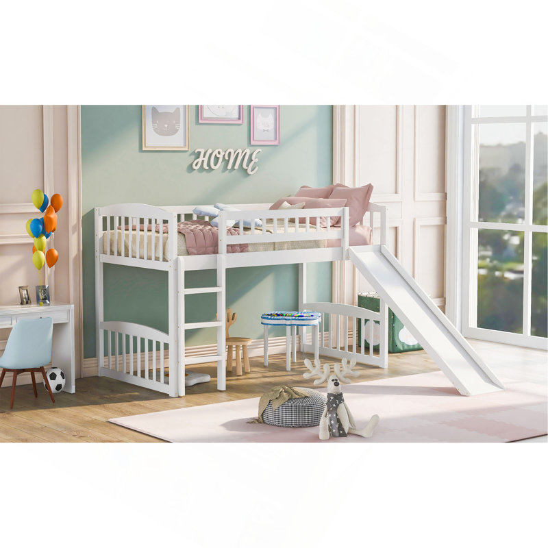Versatile Twin Loft Bed With Slide And Ladder For Growing Families