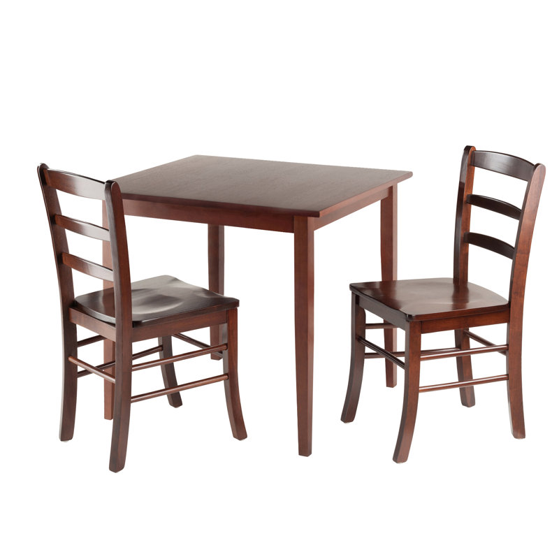 Ensemble de salle à manger en bois massif 3 pièces Shelby, Noyer Antique