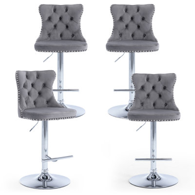 360°Swivel Bar Stools with Sliver Base