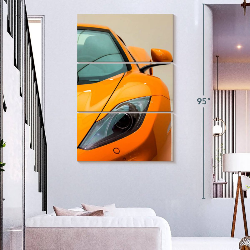 Mehar Orange McLaren 12C Sports Car, 74" H x 48" W