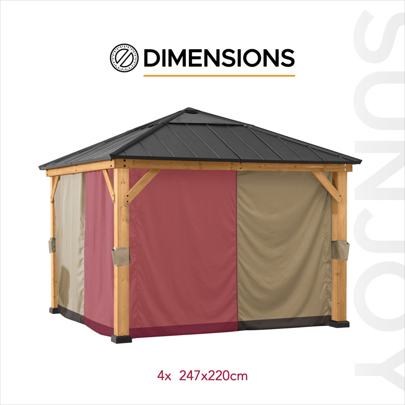 Curtain for Sunjoy cedar wood gazebos, 220cm H x 247cm W x 156.89cm D