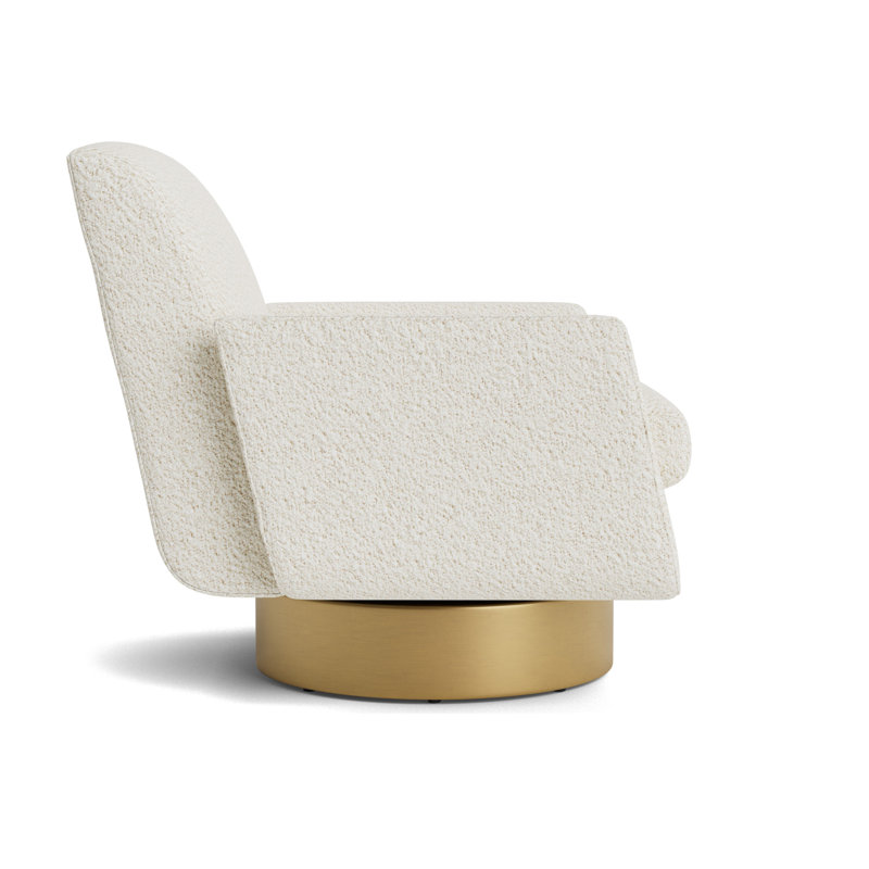 Supernova Full Swivel Chair, Berber - Cream, Brushed Brass