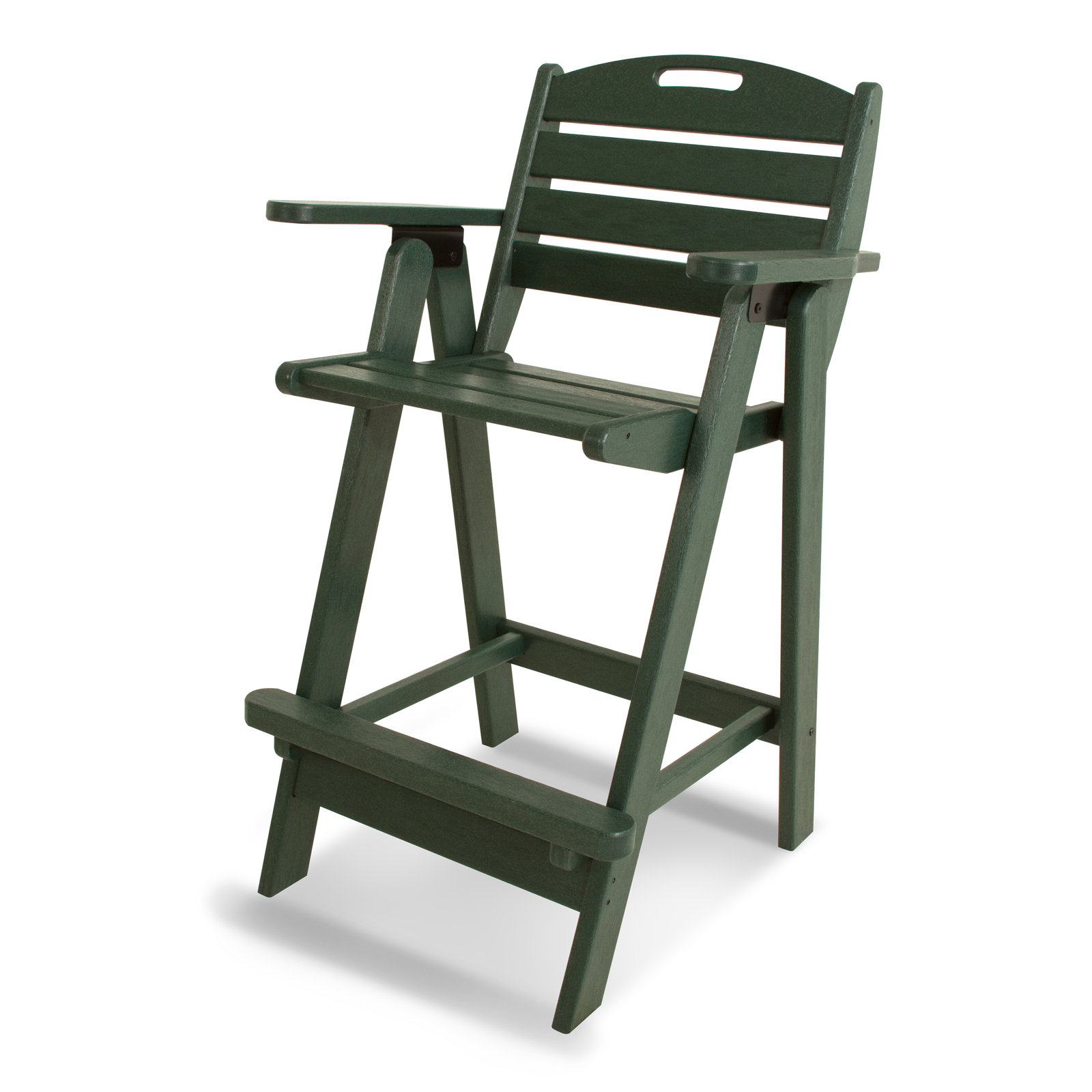 POLYWOOD® Nautical Patio Bar Stool, Hunter Green