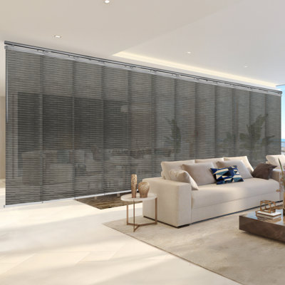 Dusky Filigiree 12-Panel Double Rail Satin Nickel Panel Track 140"-260"W, Panel width 23.5"