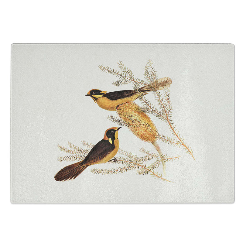 Glass Helmeted Honeyeater by Elizabeth Gould Chopping Board, 28.5 cm W x 20 cm L