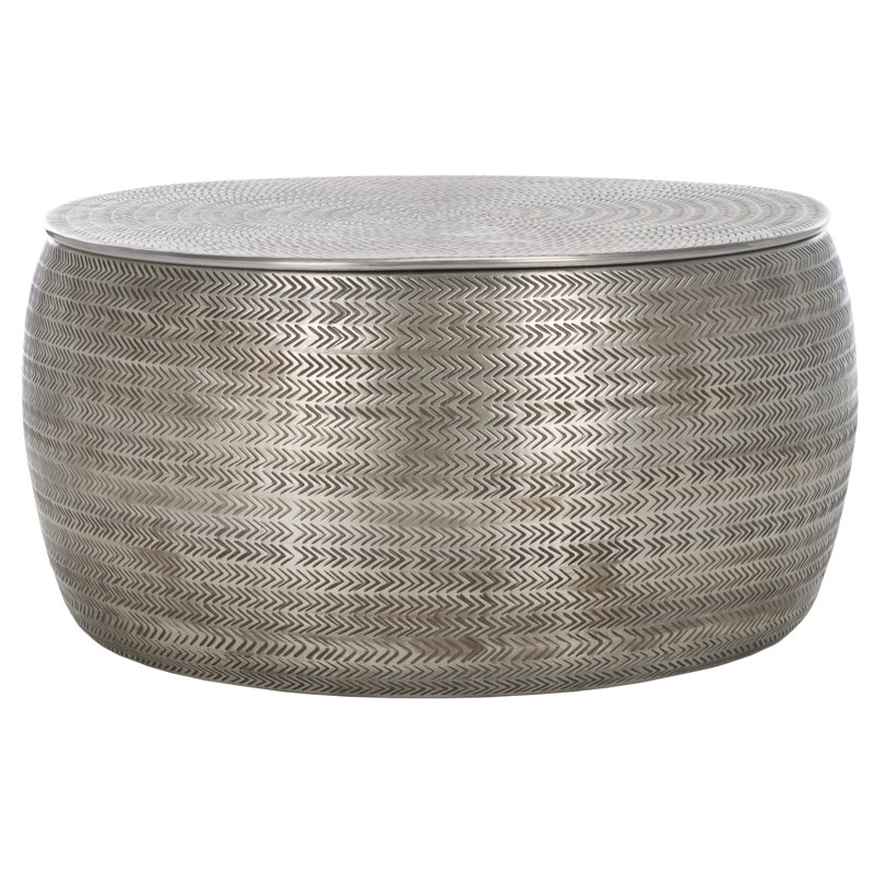 Nuckles Coffee Table With Storage, Silver