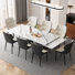 Ensemble de table de salle à manger moderne avec plateau extensible 78,7 po - 110 po et 8 chaises en similicuir