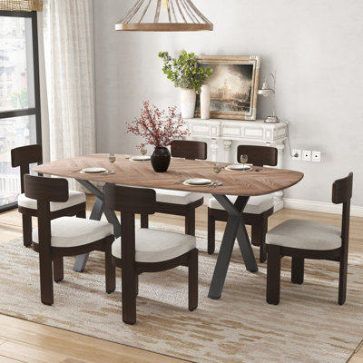 Rectangle Double Pedestal Dining Set with Upholstery Dining Chair