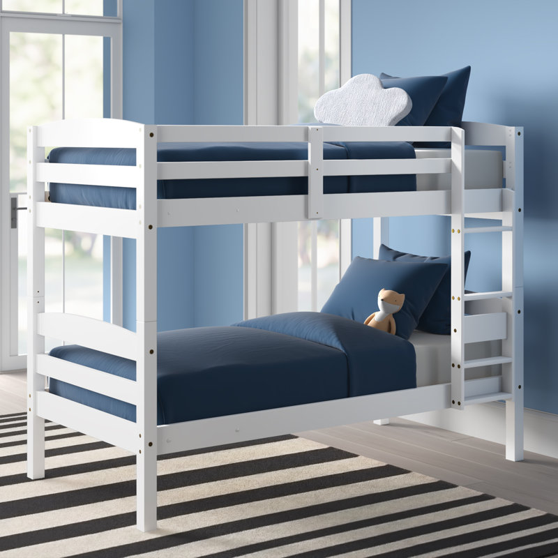 Adeena Kids Twin Over Twin Bunk Bed, White
