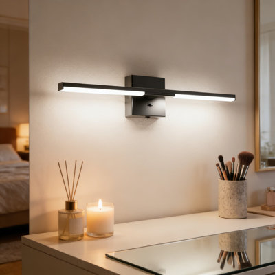 Éclairage de meuble-lavabo moderne avec gradateur intégré, DEL sélectionnable 5CCT, tubes rotatifs à 360 °, certifié ETL et FCC pour l'éclairage de miroirs et d'armoires