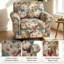 Fauteuil pivotant rembourré avec accoudoirs roulés et garniture cloutée-209640761
