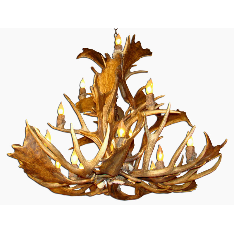 Lustre à plusieurs niveaux 15 lumières unique Murley, Brun naturel, Non, Pas d'abat-jour