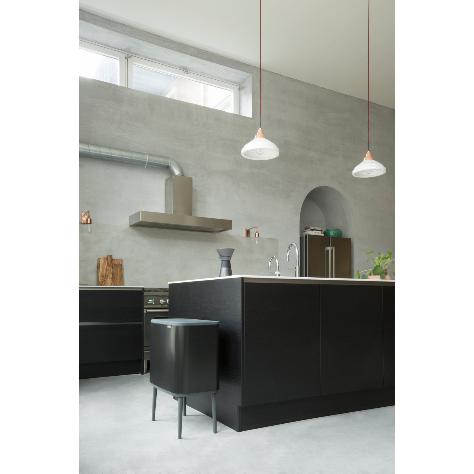 Brabantia Bo Touch Top 9gal Recycling Can, Matte Black