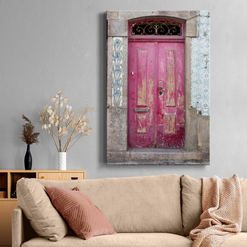 Porte portugaise - reproduction de photo sur toile tendue, H 48 po x l 32 po x P 1 po