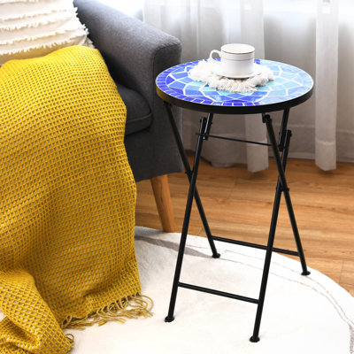 Table d'appoint pliante bistro bleu foncé