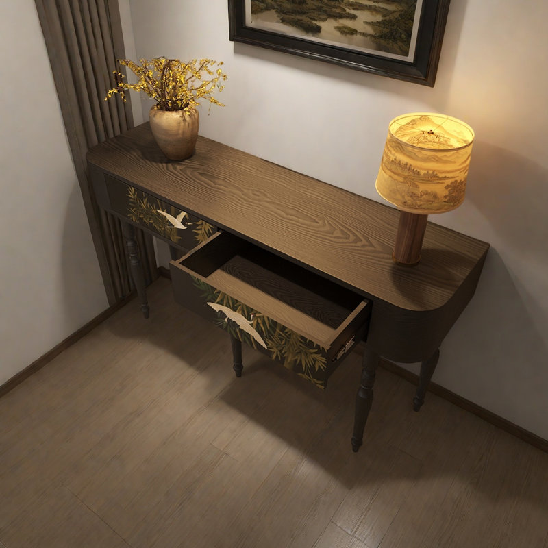 Table d'entrée à tiroirs de style français, H 31,5 po x l 55,12 po x P 15,75 po