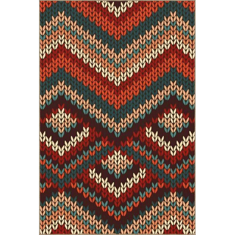 Cross Embroidered Pattern Woven Base and Washable Area Rug, Rectangle 2'6'' x 4'11''