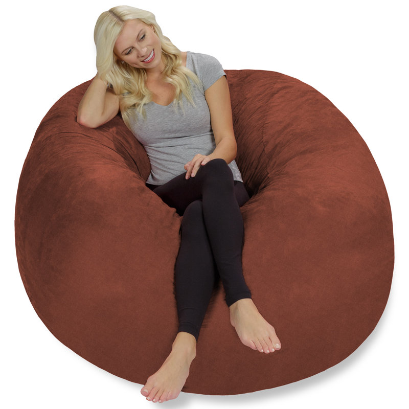 Fauteuil à billes - Fauteuil à billes rond rembourré en mousse à mémoire de forme avec housse amovible et lavable à la machine - Fauteuil à billes avec housse en microfibre douce - Plusieurs tailles et plusieurs tissus lavables à la machine