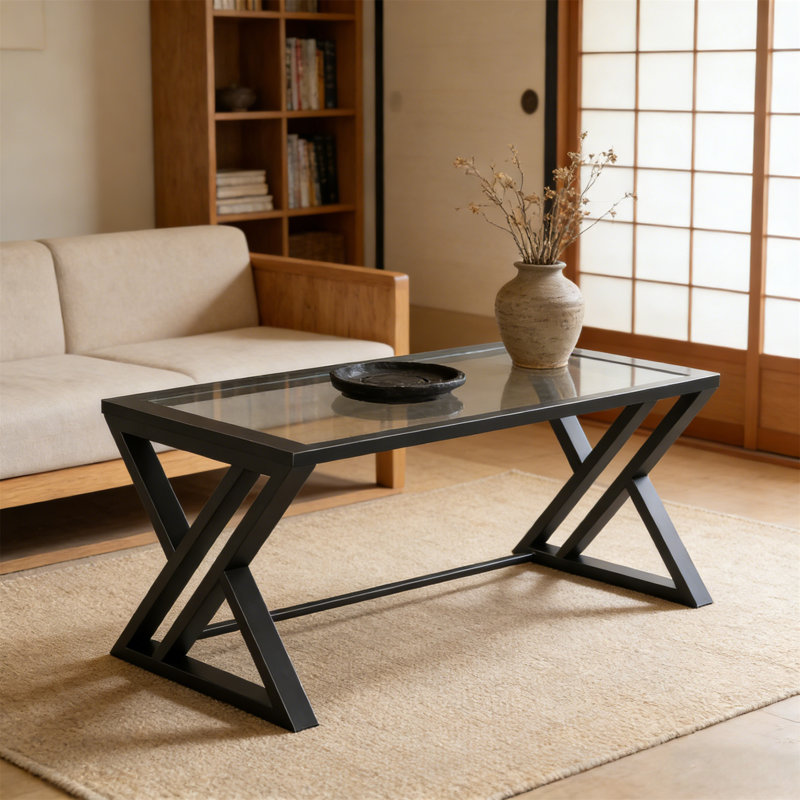 Latitude Run® Sleek Modern Rectangular Coffee Table With Faux Marble ...