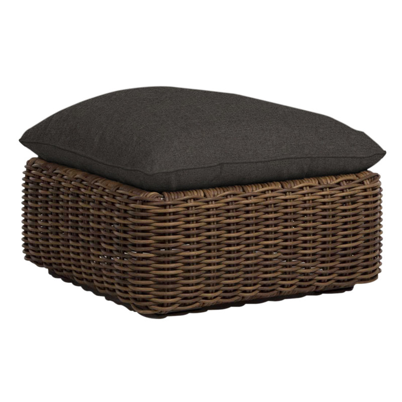 Montecito Woven Ottoman - Raffia, Welt, Raffia, Rollo Cream