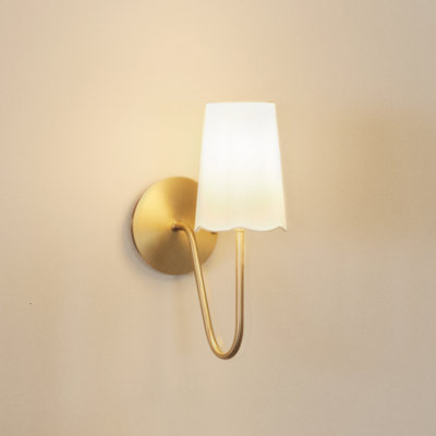 Groover Scalloped Linen Shade Wall Sconce
