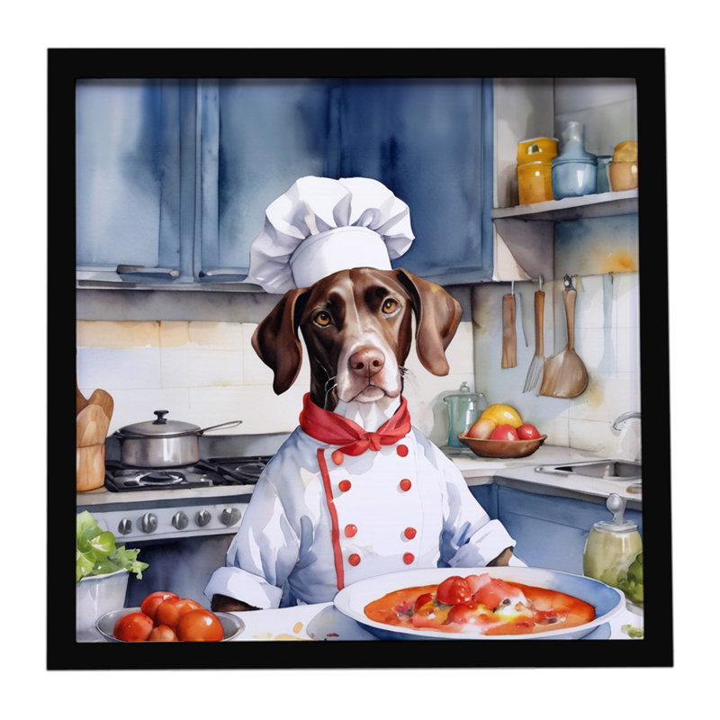 Pointer The Chef Framed Metal Print