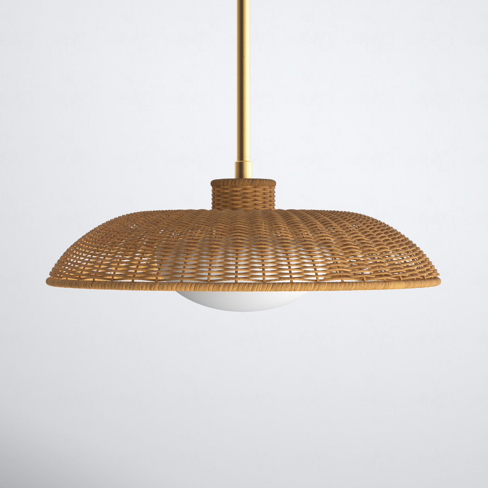 Capella Single Light Rattan Steel Pendant