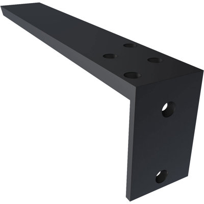 2 1/2"W x 14"D x 4"H Hidden Support Steel Heavy Duty Bracket w/ Back Plate, Powder Coated Black
