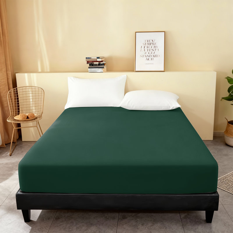 Super Soft Microfiber Fitted Sheet – 25cm Deep Pocket, Brushed Finish, Single (3'), Emerald