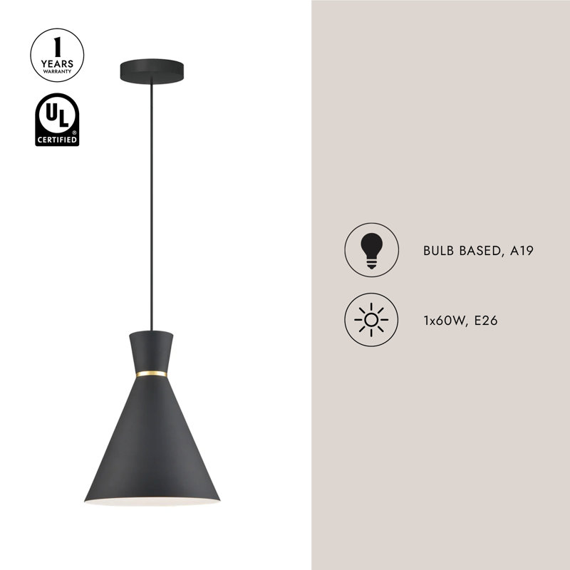 Vanderbilt 1 - Light Pendant, Black/Gold, Black/Gold