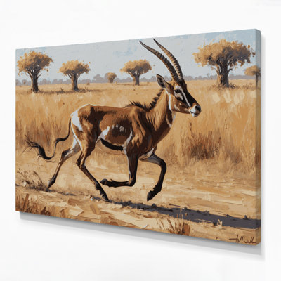 Faune sauvage, art mural sur toile brune