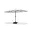 Parasol 14 pi avec marché de patio blanc et base rectangulaire double face avec parasol et manivelle 12 nervures robustes robustes pour piscine-231106354